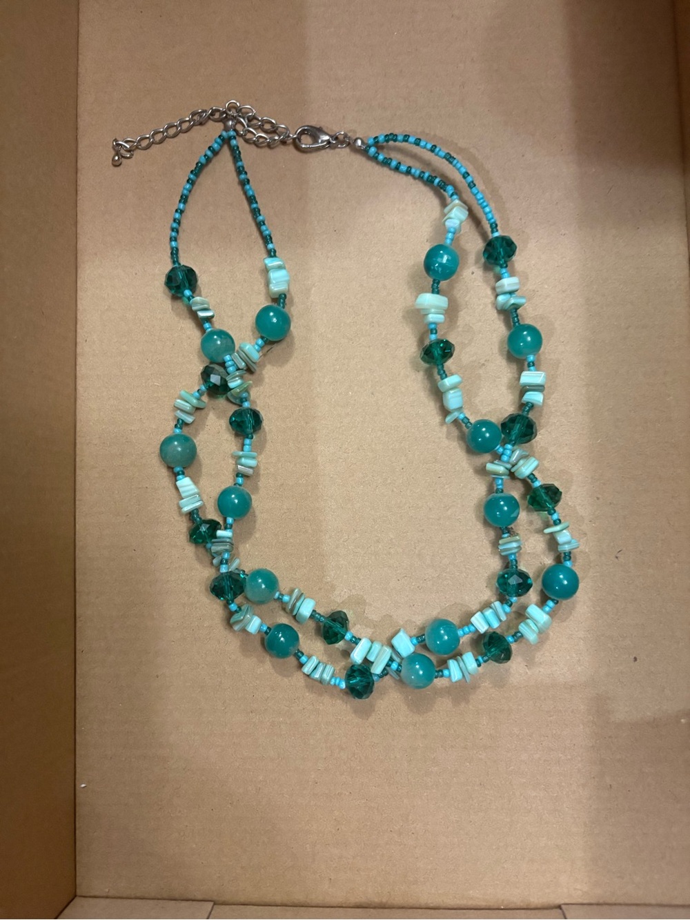 Turquoise Beaded Layered Necklace for Women - Unbranded